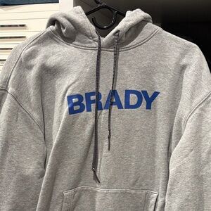 Brady Gray Hoodie with Blue Logo